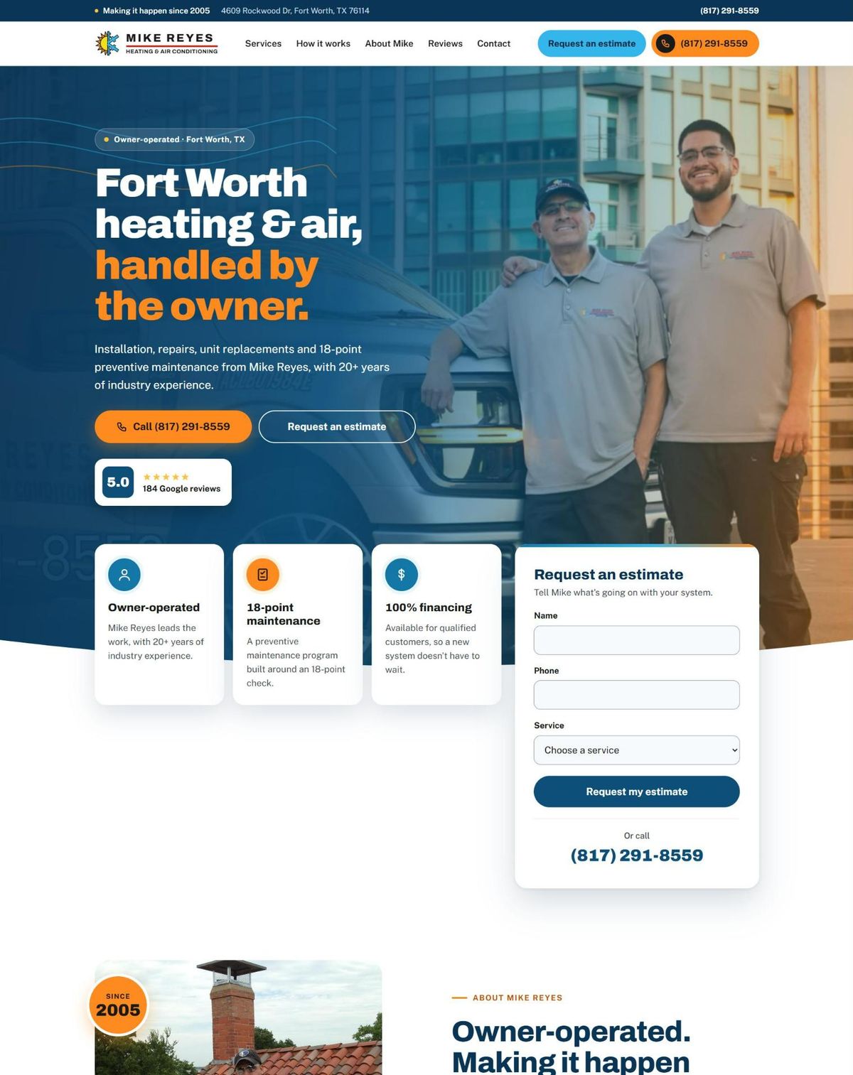 Mike Reyes Heating & Air homepage